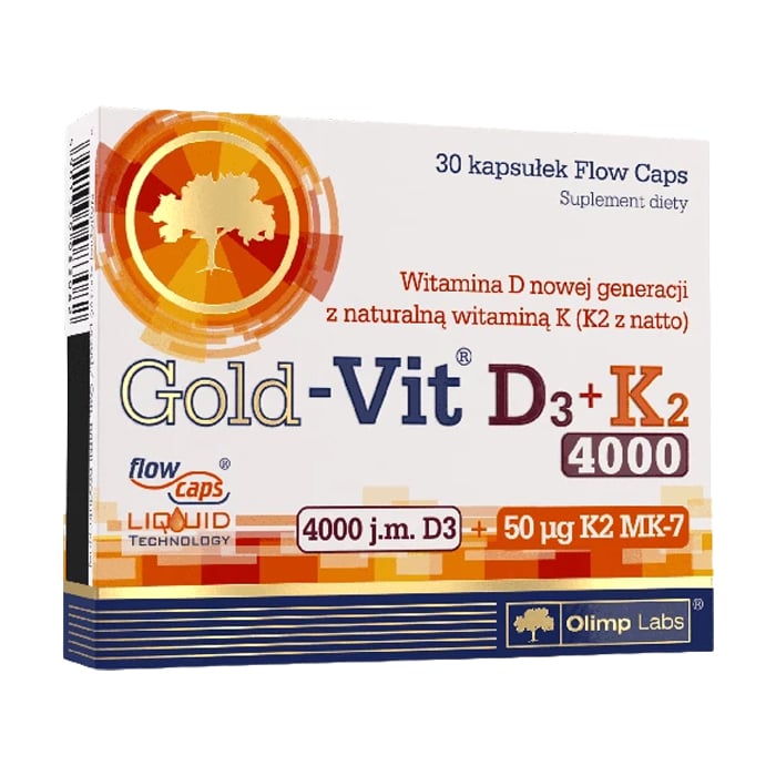 Вітамін Д3 +  К2 Olimp Sport Nutrition Gold-Vit D3 + K2, 4000 МО + 50 мкг, 30 капсул